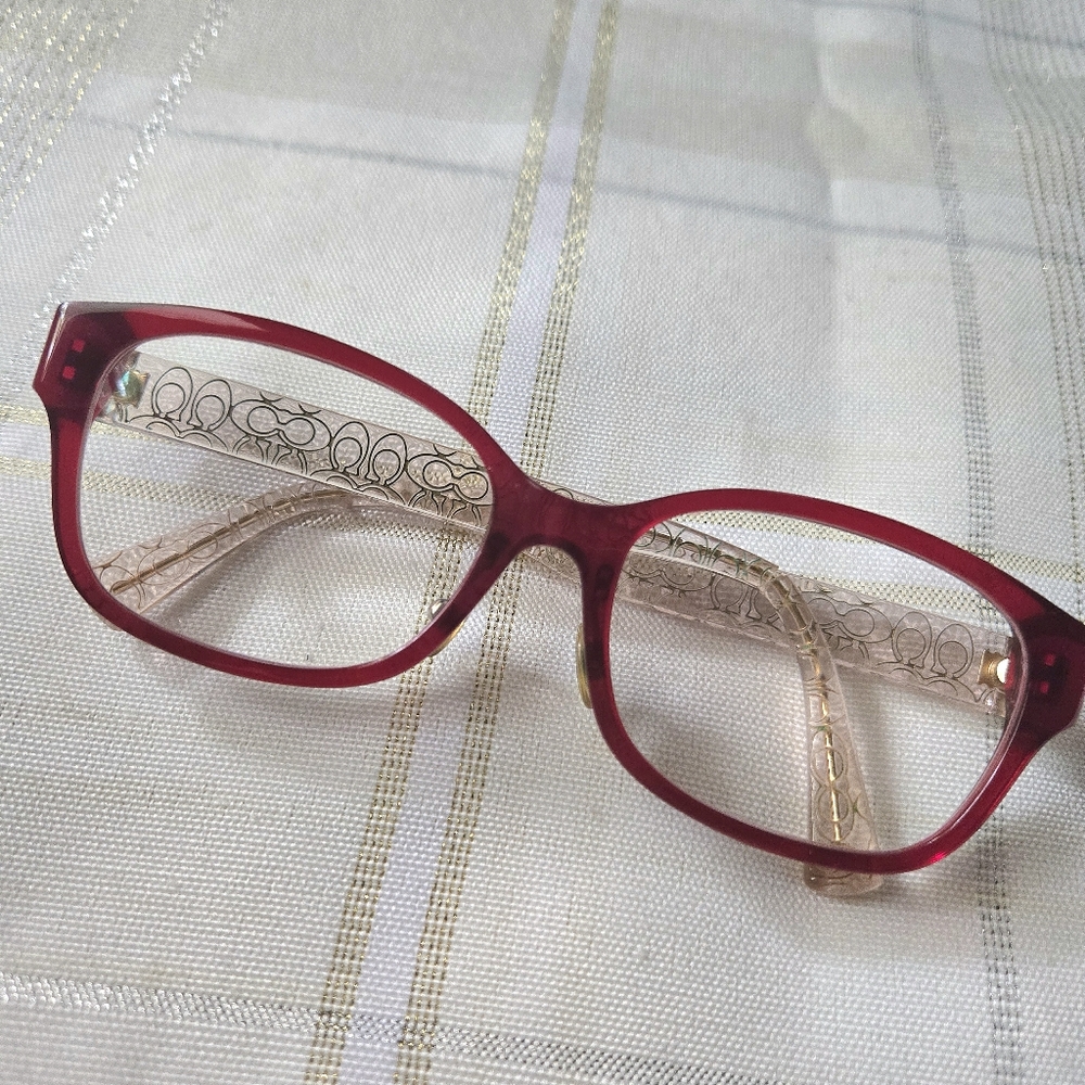Coach Burgundy & Pink Crystal Women's Glasses
